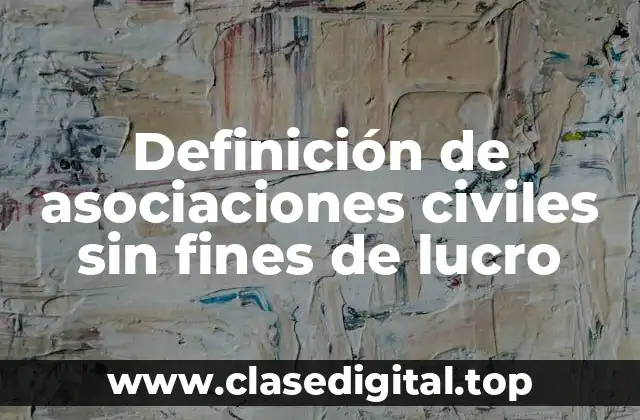Definición de asociaciones civiles sin fines de lucro