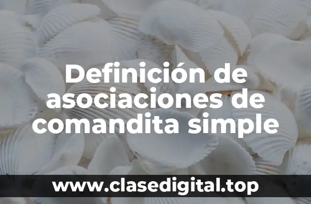 Definición de asociaciones de comandita simple