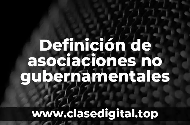 Definición de asociaciones no gubernamentales