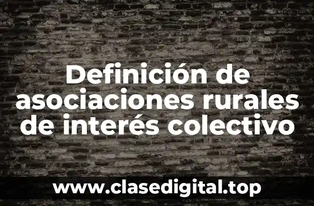 Definición técnica de asociación rural de interés colectivo