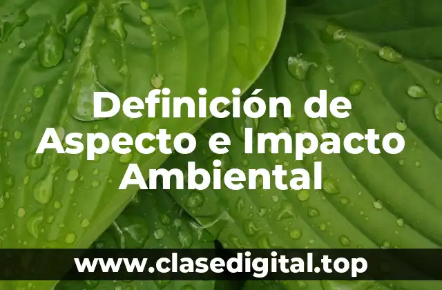 Definición de Aspecto e Impacto Ambiental