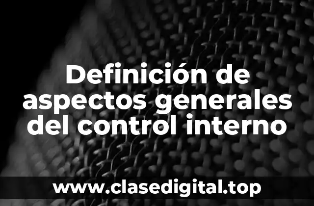 Definición de aspectos generales del control interno