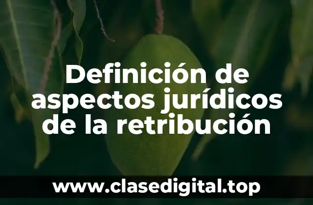 Definición de aspectos jurídicos de la retribución
