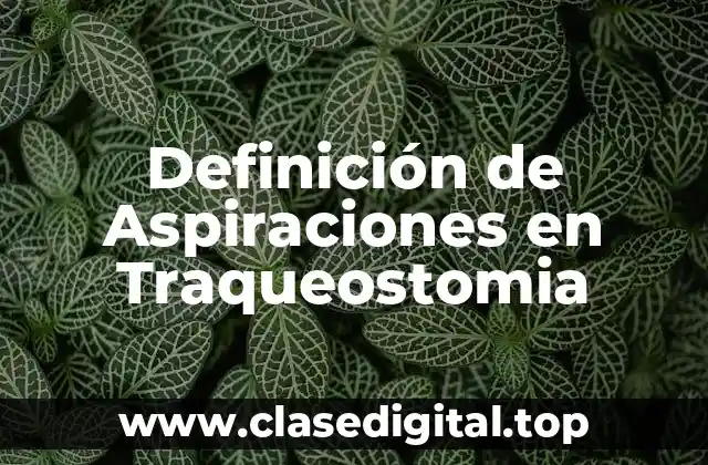 Definición de Aspiraciones en Traqueostomia
