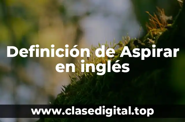 Definición de Aspirar en inglés