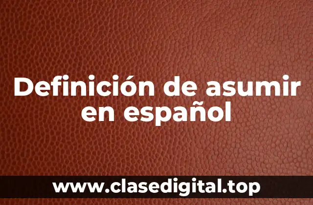 Definición de asumir en español