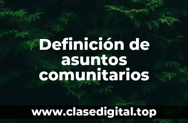 Definición de asuntos comunitarios