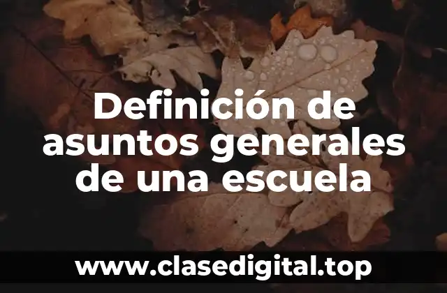 Definición de asuntos generales de una escuela