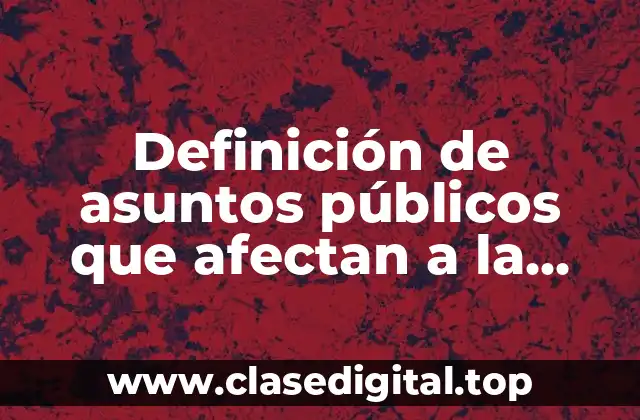 Definición de asuntos públicos que afectan a la comunidad