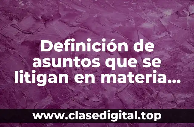 Definición de asuntos que se litigan en materia administrativa