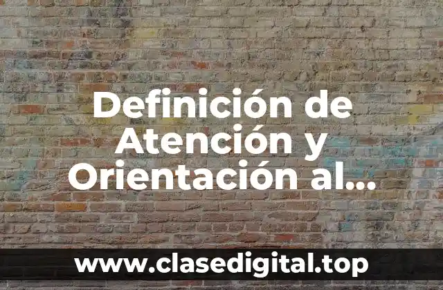 Definición de Atención y Orientación al Usuario