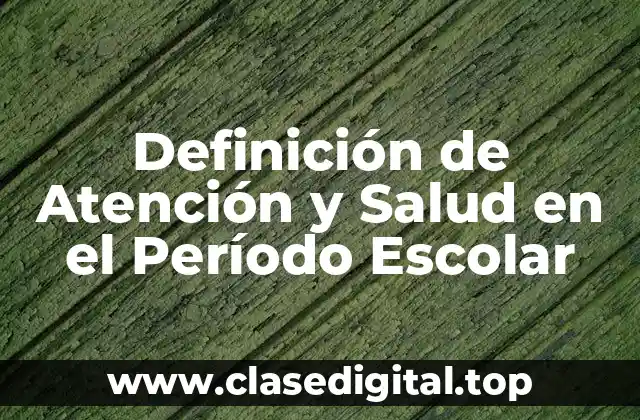 Definición de Atención y Salud en el Período Escolar