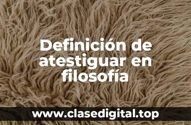 Definición de atestiguar en filosofía