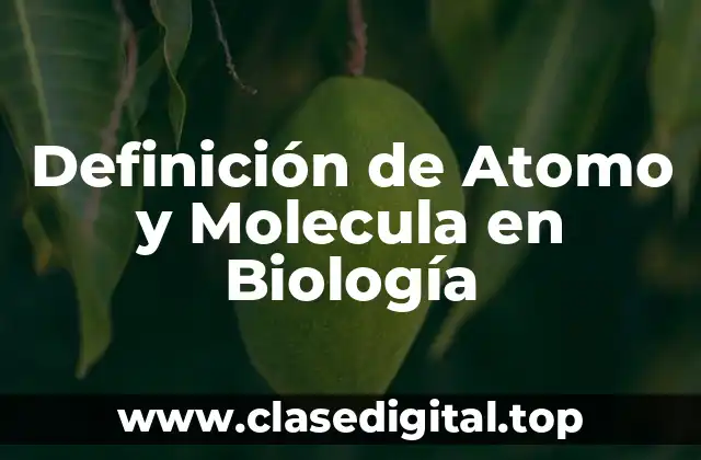 Definición de Atomo y Molecula en Biología