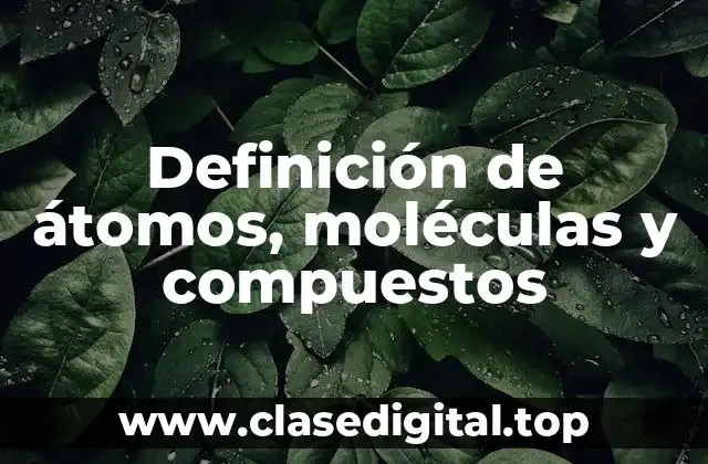Definición de átomos, moléculas y compuestos