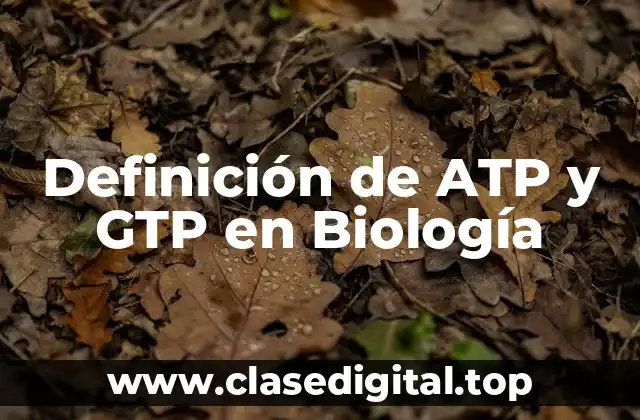 Definición de ATP y GTP en Biología