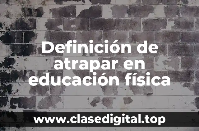 Definición técnica de atrapar en educación física