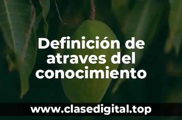 Definición de atraves del conocimiento