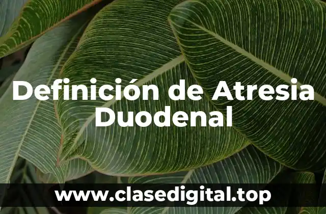 Definición de Atresia Duodenal