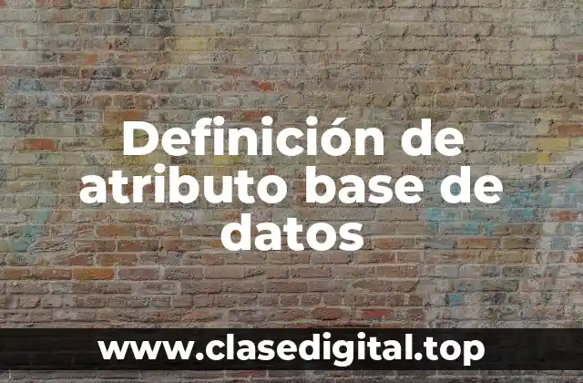 Definición de atributo base de datos