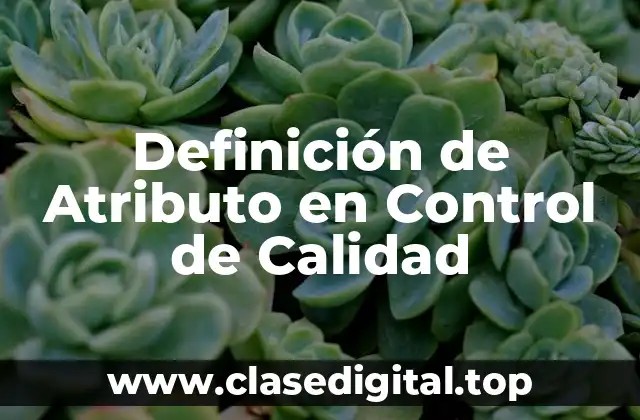 Definición de Atributo en Control de Calidad