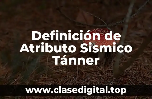 Definición de Atributo Sismico Tánner