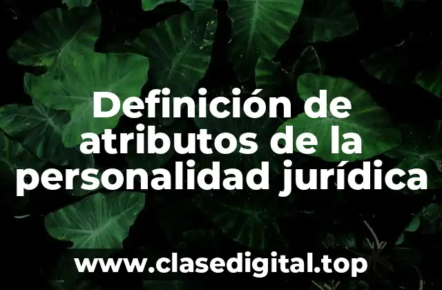 Definición de atributos de la personalidad jurídica