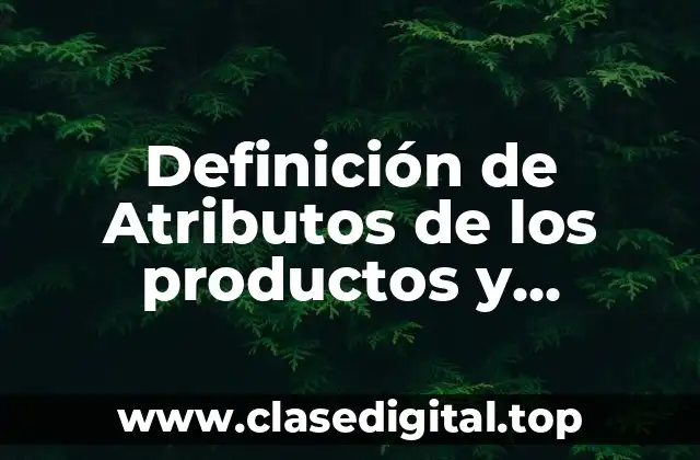 Definición de Atributos de los productos y ejemplos