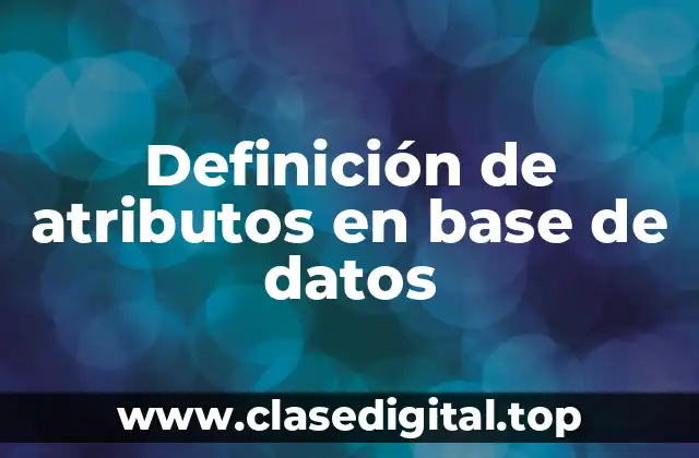 Definición de atributos en base de datos