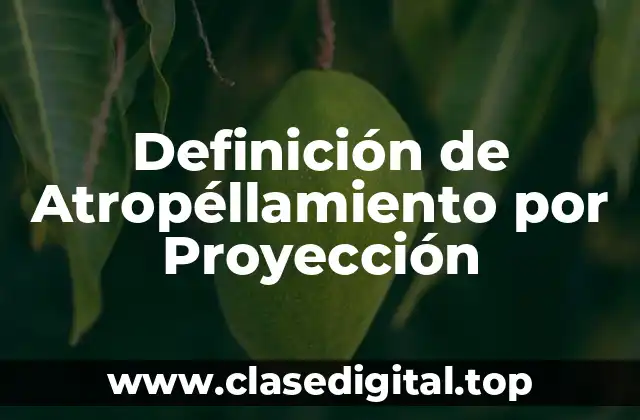 Definición Técnica de Atropéllamiento por Proyección