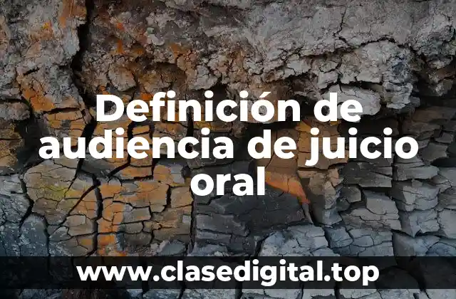 Definición de audiencia de juicio oral