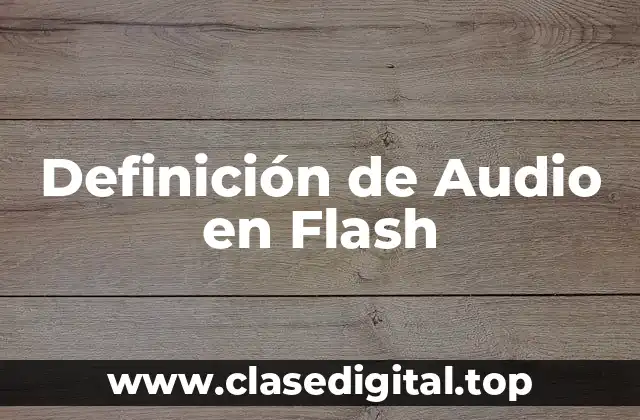 Definición de Audio en Flash