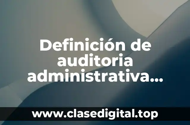 Definición técnica de auditoría administrativa programada