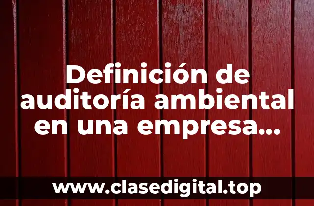 Definición de auditoría ambiental en una empresa colombiana