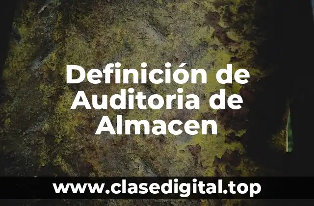 Definición de Auditoria de Almacen