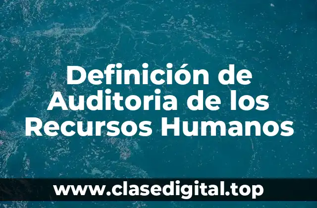 Definición de Auditoria de los Recursos Humanos