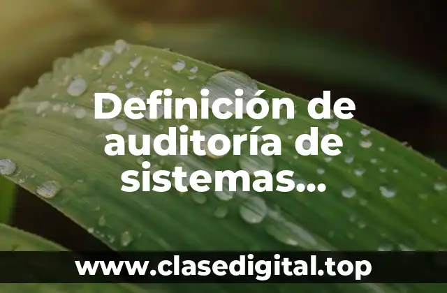Definición técnica de auditoría de sistemas informáticos
