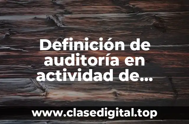 Definición de auditoría en actividad de comercio exterior