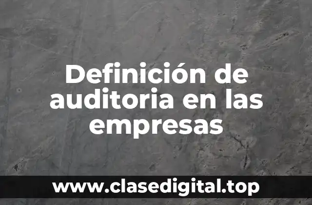 Definición de auditoria en las empresas