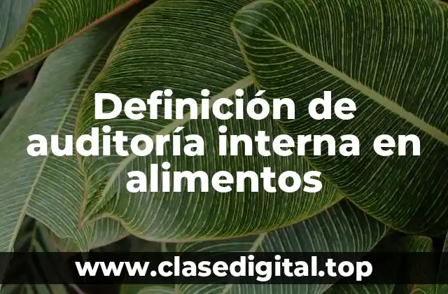 Definición de auditoría interna en alimentos