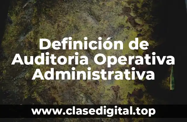 Definición de Auditoria Operativa Administrativa