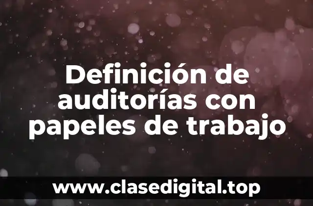 Definición de auditorías con papeles de trabajo