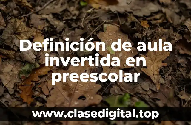 Definición de aula invertida en preescolar