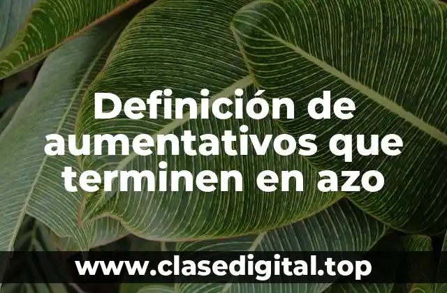 Definición de aumentativos que terminen en azo