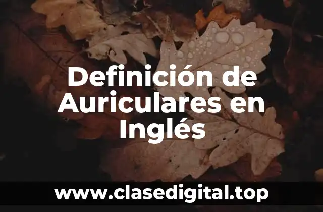Definición de Auriculares en Inglés