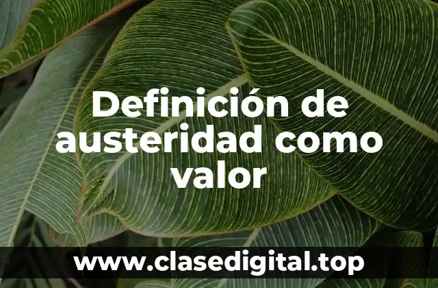Definición de austeridad como valor