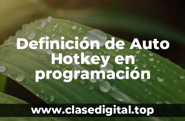 Definición técnica de AutoHotkey