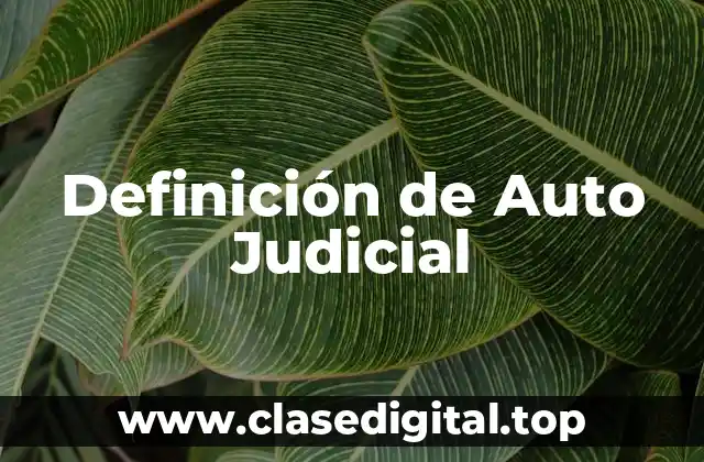 Definición de Auto Judicial