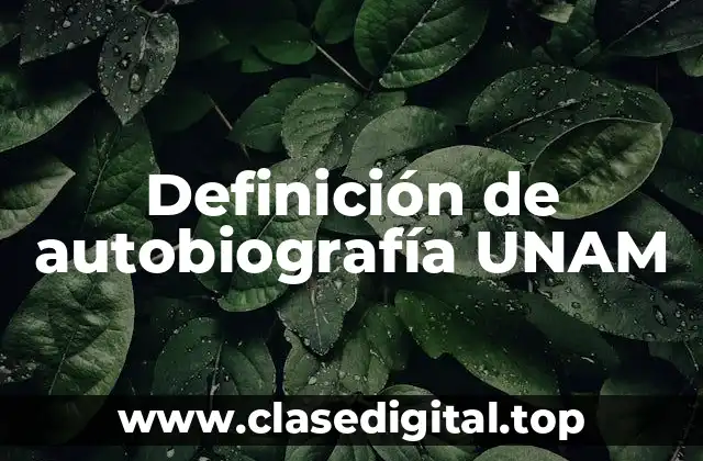 Definición de autobiografía UNAM