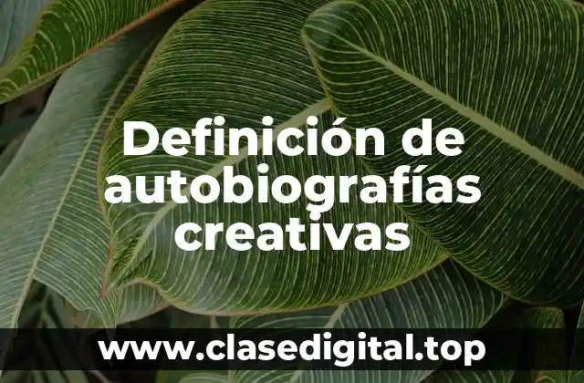 Definición de autobiografías creativas